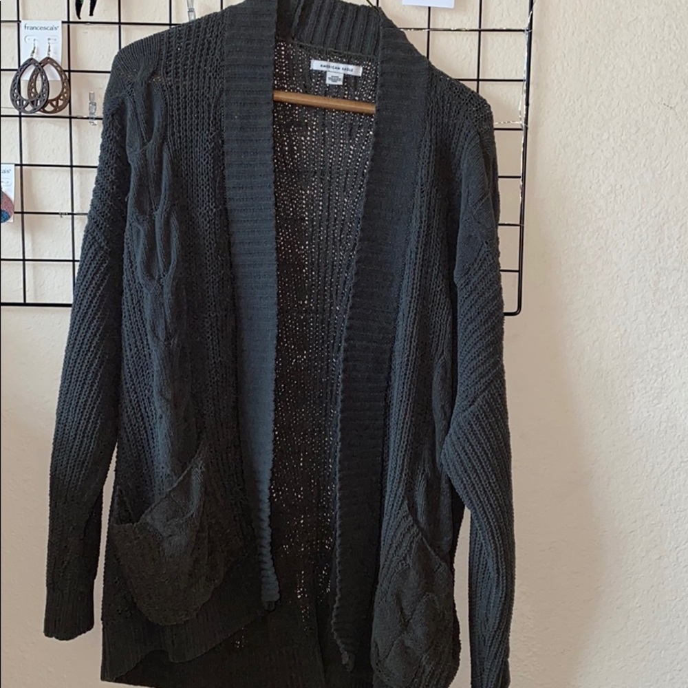 American eagle dark green cardigan